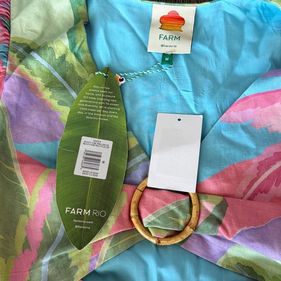 FARM Rio Tropical Floral Mini Dress in Pink, Blue, Green - Picture 2 of 2